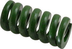 Associated Spring Raymond - 1-1/2" Hole Diam, 3/4" Rod Diam, 3" Free Length, Green Die Spring - 1734 Lb Max Deflection, 0.75" Max Deflection, Extra Heavy Duty, Chromium Alloy Steel - Exact Tool & Supply