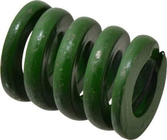 Associated Spring Raymond - 2" Hole Diam, 1" Rod Diam, 2-1/2" Free Length, Green Die Spring - 2385 Lb Max Deflection, 0.63" Max Deflection, Extra Heavy Duty, Chromium Alloy Steel - Exact Tool & Supply