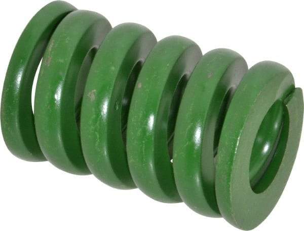 Associated Spring Raymond - 2" Hole Diam, 1" Rod Diam, 3" Free Length, Green Die Spring - 2340 Lb Max Deflection, 0.75" Max Deflection, Extra Heavy Duty, Chromium Alloy Steel - Exact Tool & Supply