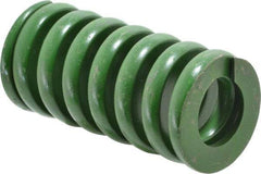 Associated Spring Raymond - 2" Hole Diam, 1" Rod Diam, 4" Free Length, Green Die Spring - 2200 Lb Max Deflection, 1" Max Deflection, Extra Heavy Duty, Chromium Alloy Steel - Exact Tool & Supply