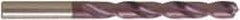 Guhring - 8mm 118° Solid Carbide Jobber Drill - FIREX Finish, Right Hand Cut, Spiral Flute, Straight Shank, 117mm OAL, Faceted Point - Exact Tool & Supply
