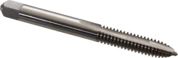 Hertel - 1/4-20 UNC, 2 Flute, Bright Finish, High Speed Steel Spiral Point Tap - Plug Chamfer, Right Hand Thread, 2-1/2" OAL, 1" Thread Length, 0.255" Shank Diam - Exact Tool & Supply