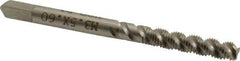 Hertel - M3.5x0.60 Metric Coarse, 3 Flute, 52° Helix, Bottoming Chamfer, Bright Finish, High Speed Steel Spiral Flute STI Tap - 2-1/8" OAL - Exact Tool & Supply