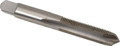 Hertel - M8x1.00 Metric Fine, D2, 3 Flutes, Plug Chamfer, Bright Finish, High Speed Steel Spiral Point STI Tap - 2-15/16" OAL - Exact Tool & Supply