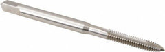 Hertel - #4-40 UNC, 2 Flute, Bright Finish, High Speed Steel Spiral Point Tap - Plug Chamfer, Right Hand Thread, 1-7/8" OAL, 9/16" Thread Length, 0.141" Shank Diam - Exact Tool & Supply
