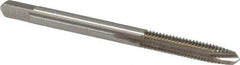 Hertel - #8-32 UNC, 2 Flute, Bright Finish, High Speed Steel Spiral Point Tap - Plug Chamfer, Right Hand Thread, 2-1/8" OAL, 3/4" Thread Length, 0.168" Shank Diam - Exact Tool & Supply