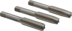 Hertel - 9/16-12 UNC, 4 Flute, Bottoming, Plug & Taper, Bright Finish, High Speed Steel Tap Set - Right Hand Cut, 3-19/32" OAL, 1-21/32" Thread Length, 3B Class of Fit - Exact Tool & Supply