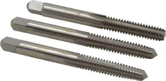 Hertel - 1/4-20 UNC, 4 Flute, Bottoming, Plug & Taper, Bright Finish, High Speed Steel Tap Set - 2-1/2" OAL, 2B/3B Class of Fit - Exact Tool & Supply