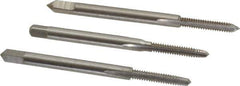 Hertel - #4-40 UNC, 3 Flute, Bottoming, Plug & Taper, Bright Finish, High Speed Steel Tap Set - 1-7/8" OAL, 2B/3B Class of Fit - Exact Tool & Supply