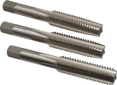 Hertel - 1/2-13 UNC, 4 Flute, Bottoming, Plug & Taper, Bright Finish, High Speed Steel Tap Set - 3-3/8" OAL, 2B/3B Class of Fit - Exact Tool & Supply