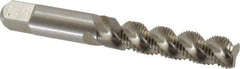 Hertel - M8x1.00 Metric Fine, 3 Flute, 52° Helix, Bottoming Chamfer, Bright Finish, High Speed Steel Spiral Flute STI Tap - 2-15/16" OAL - Exact Tool & Supply