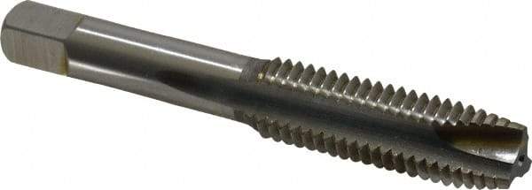 Hertel - M14x2.00 Metric Coarse, 3 Flute, Bright Finish, High Speed Steel Spiral Point Tap - Plug Chamfer, Right Hand Thread, 3-19/32" OAL, 1-21/32" Thread Length, 0.429" Shank Diam - Exact Tool & Supply