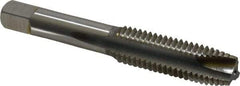 Hertel - M14x2.00 Metric Coarse, 3 Flute, Bright Finish, High Speed Steel Spiral Point Tap - Plug Chamfer, Right Hand Thread, 3-19/32" OAL, 1-21/32" Thread Length, 0.429" Shank Diam - Exact Tool & Supply