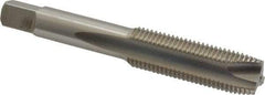 Hertel - M14x1.50 Metric Fine, 3 Flute, Bright Finish, High Speed Steel Spiral Point Tap - Plug Chamfer, Right Hand Thread, 3-19/32" OAL, 1-21/32" Thread Length, 0.429" Shank Diam - Exact Tool & Supply