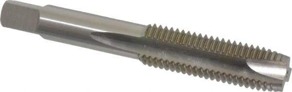 Hertel - 7/16-14 UNC, H3, 3 Flutes, Plug Chamfer, Bright Finish, High Speed Steel Spiral Point STI Tap - 3-19/32" OAL, 1-21/32" Thread Length - Exact Tool & Supply