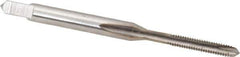 Hertel - M2.2x0.45 Metric Coarse, 2 Flute, Bright Finish, High Speed Steel Spiral Point Tap - Plug Chamfer, Right Hand Thread, 1-3/4" OAL, 7/16" Thread Length, 0.141" Shank Diam - Exact Tool & Supply
