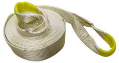 Erickson Manufacturing - 30' Long x 4" Wide, 35,000 Lb Basket Capacity, Polyester Web Sling - White, with Loop Ends - Exact Tool & Supply