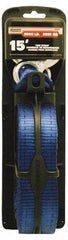 Erickson Manufacturing - 15' Long x 2" Wide, 8,500 Lb Basket Capacity, Polyester Web Sling - Blue, with Hook Ends - Exact Tool & Supply