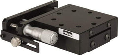 Parker - 29 Kg Capacity, M5 Mount Hole, 13mm Travel, Precision Ball Bearing Table with Side Drive - X-Y Stage, 8 Mounting Holes, 65mm Long x 66-1/2mm Wide x 25.4mm High - Exact Tool & Supply