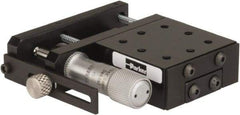 Parker - 25 Lb. Capacity, 6-32 Mount Hole, 1/2" Travel, Precision Ball Bearing Table with Side Drive - Single Axis, 8 Mounting Holes, 1-3/4" Long x 1-3/4" Wide x 3/4" High - Exact Tool & Supply