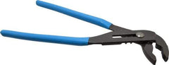 Channellock - 12" OAL, 2-1/4" Max Capacity, 6 Position Tongue & Groove Pliers - V-Jaws, Plastic Dipped Handles - Exact Tool & Supply