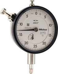 Mitutoyo - 1/8" Range, 0-25-0 Dial Reading, 0.0005" Graduation Dial Drop Indicator - 2-1/4" Dial, 0.05" Range per Revolution, 0.0005" Accuracy, Revolution Counter - Exact Tool & Supply