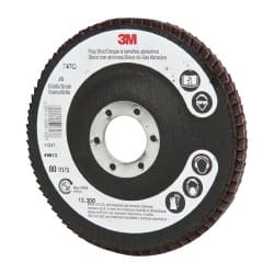 3M - 4-1/2" 36 Grit 7/8" Center Hole Type 27 Ceramic Flap Disc - Exact Tool & Supply