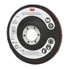 3M - 4-1/2" 36 Grit 7/8" Center Hole Type 27 Ceramic Flap Disc - Exact Tool & Supply