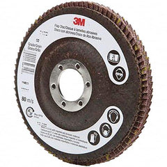 3M - 4-1/2" 60 Grit 7/8" Center Hole Type 27 Ceramic Flap Disc - Exact Tool & Supply