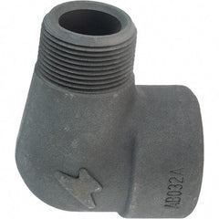 Made in USA - Size 1-1/4", Class 3,000, Forged Carbon Steel Black Pipe 90° Street Elbow - 3,000 psi, Threaded End Connection - Exact Tool & Supply