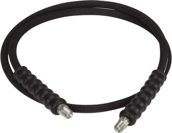 Enerpac - 1/4" Inside Diam x 1/4 NPT 6' Hydraulic Pump Hose - 10,000 psi, 3/8 NPTF Male Opposite End, Rubber - Exact Tool & Supply