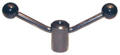Morton Machine Works - 2 Offset Arms, Black Oxide, Blank Clamping Handle - 1/2" Arm Diam, 1-3/8" Hub Diam, 1-3/8" Ball Diam - Exact Tool & Supply