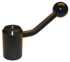 Morton Machine Works - 1 Offset Arm, Black Oxide, Blank Clamping Handle - 1/4" Arm Diam, 7/8" Hub Diam, 7/8" Ball Diam - Exact Tool & Supply
