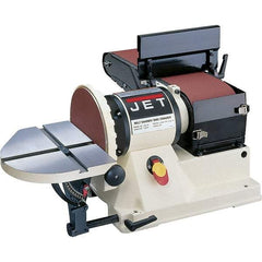 Jet - 48 Inch Long x 6 Inch Wide Belt, 9 Inch Diameter, Horizontal and Vertical Combination Sanding Machine - 2,258 Ft./min Belt Speed, 3/4 HP, Single Phase - Exact Tool & Supply