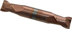 Accupro - 1/2", 5/8" LOC, 1/2" Shank Diam, 3" OAL, 2 Flute, Solid Carbide Square End Mill - Double End, TiCN Finish, Spiral Flute, 40° Helix, Centercutting, Right Hand Cut, Right Hand Flute - Exact Tool & Supply