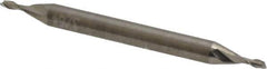Accupro - 3/64", 3/32" LOC, 1/8" Shank Diam, 1-1/2" OAL, 2 Flute, Solid Carbide Square End Mill - Double End, Uncoated, Spiral Flute, 30° Helix, Centercutting, Right Hand Cut, Right Hand Flute - Exact Tool & Supply