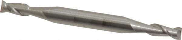 Accupro - 9/64", 5/16" LOC, 3/16" Shank Diam, 2" OAL, 2 Flute, Solid Carbide Square End Mill - Double End, Uncoated, Spiral Flute, 40° Helix, Centercutting, Right Hand Cut, Right Hand Flute - Exact Tool & Supply