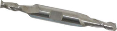 Accupro - 7/32", 9/16" LOC, 3/8" Shank Diam, 3" OAL, 2 Flute, Solid Carbide Square End Mill - Double End, Uncoated, Spiral Flute, 40° Helix, Centercutting, Right Hand Cut, Right Hand Flute - Exact Tool & Supply