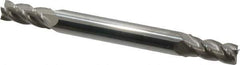 Accupro - 7/32", 7/16" LOC, 1/4" Shank Diam, 2-1/2" OAL, 4 Flute, Solid Carbide Square End Mill - Double End, Uncoated, Spiral Flute, 40° Helix, Centercutting, Right Hand Cut, Right Hand Flute - Exact Tool & Supply