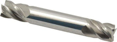 Accupro - 7/16", 9/16" LOC, 7/16" Shank Diam, 2-3/4" OAL, 4 Flute, Solid Carbide Square End Mill - Double End, Uncoated, Spiral Flute, 40° Helix, Centercutting, Right Hand Cut, Right Hand Flute - Exact Tool & Supply