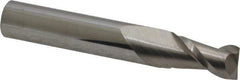 Accupro - 9/32", 1/2" LOC, 5/16" Shank Diam, 2" OAL, 2 Flute, Solid Carbide Square End Mill - Single End, Uncoated, Spiral Flute, 40° Helix, Centercutting, Right Hand Cut, Right Hand Flute - Exact Tool & Supply
