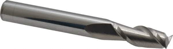 Accupro - 5/16", 3/4" LOC, 5/16" Shank Diam, 2-1/2" OAL, 2 Flute, Solid Carbide Square End Mill - Single End, Uncoated, Spiral Flute, 40° Helix, Centercutting, Right Hand Cut, Right Hand Flute - Exact Tool & Supply