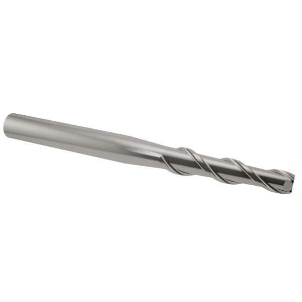 Accupro - 5/16", 1-3/8" LOC, 5/16" Shank Diam, 3" OAL, 2 Flute, Solid Carbide Square End Mill - Single End, Uncoated, Spiral Flute, 40° Helix, Centercutting, Right Hand Cut, Right Hand Flute - Exact Tool & Supply