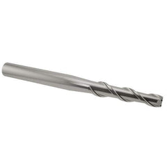 Accupro - 5/16", 1-3/8" LOC, 5/16" Shank Diam, 3" OAL, 2 Flute, Solid Carbide Square End Mill - Single End, Uncoated, Spiral Flute, 40° Helix, Centercutting, Right Hand Cut, Right Hand Flute - Exact Tool & Supply