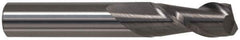 Accupro - 16mm, 32mm LOC, 16mm Shank Diam, 89mm OAL, 2 Flute, Solid Carbide Square End Mill - Single End, AlTiN Finish, Spiral Flute, 40° Helix, Centercutting, Right Hand Cut, Right Hand Flute - Exact Tool & Supply