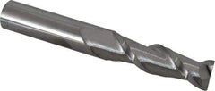 Accupro - 5/8", 2-1/8" LOC, 5/8" Shank Diam, 4-5/8" OAL, 2 Flute, Solid Carbide Square End Mill - Single End, Uncoated, Spiral Flute, 40° Helix, Centercutting, Right Hand Cut, Right Hand Flute - Exact Tool & Supply