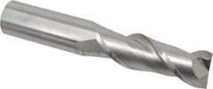 Accupro - 1", 3" LOC, 1" Shank Diam, 6" OAL, 2 Flute, Solid Carbide Square End Mill - Single End, Uncoated, Spiral Flute, 40° Helix, Centercutting, Right Hand Cut, Right Hand Flute - Exact Tool & Supply