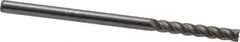 Accupro - 1/8", 3/4" LOC, 1/8" Shank Diam, 2-1/4" OAL, 4 Flute, Solid Carbide Square End Mill - Single End, Uncoated, Spiral Flute, 40° Helix, Centercutting, Right Hand Cut, Right Hand Flute - Exact Tool & Supply
