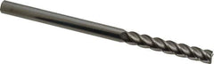 Accupro - 1/4", 1-1/2" LOC, 1/4" Shank Diam, 4" OAL, 4 Flute, Solid Carbide Square End Mill - Single End, Uncoated, Spiral Flute, 40° Helix, Centercutting, Right Hand Cut, Right Hand Flute - Exact Tool & Supply