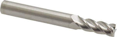Accupro - 9/32", 3/4" LOC, 5/16" Shank Diam, 2-1/2" OAL, 4 Flute, Solid Carbide Square End Mill - Single End, Uncoated, Spiral Flute, 40° Helix, Centercutting, Right Hand Cut, Right Hand Flute - Exact Tool & Supply